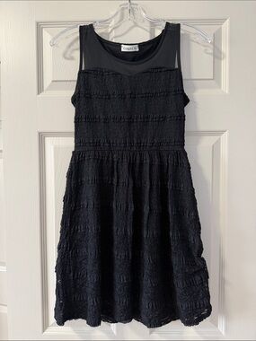 Black Textured Lace Dress